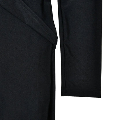 2025 Spring Deep V Neck Long Sleeve Skinny Jumpsuits Women Rompers Elegant Black High Waist Ruched Slim Sexy Jumpsuit Outfits