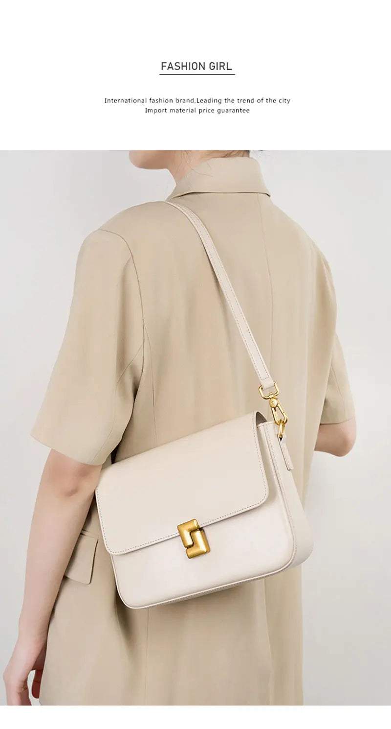 Luxury Genuine Leather Women Bag 2025 New Women's Shoulder Bag High Quality Cowhide Square Crossbody Bags Designer Handbags