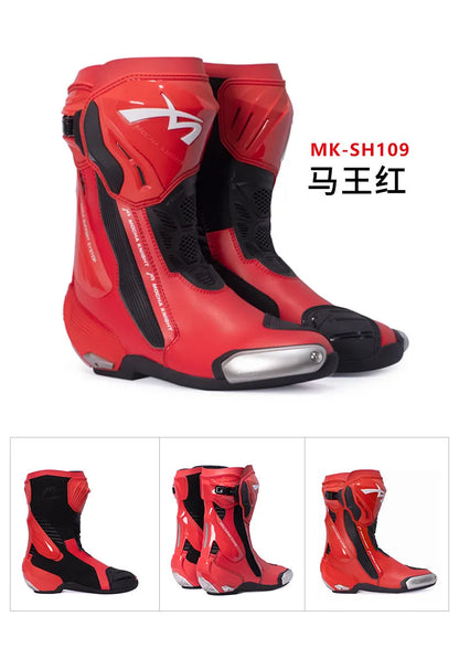 New MOCHA KNIGHT Motorcycle Track Boots CE Certification Professional Racing Off-road Botas Men Women BENKIA Supertech Boots