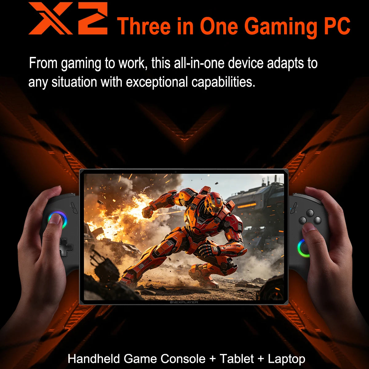 OneXplayer X2 3-in-1 Gaming Laptop Intel Arc G3 Extreme 48GB+1TB 10.9 Inches LTPS 120Hz Gaming PC Handheld Console Tablet 65Wh