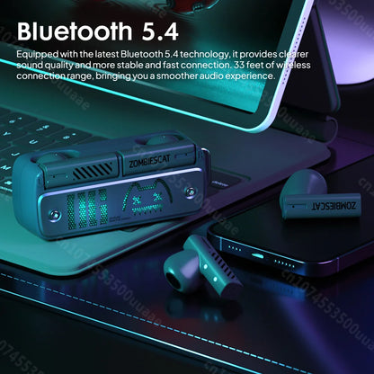 Zombies Cat B8 TWS Wireless Earbuds Necklace Design Bluetooth 5.4 Headphone ENC Call Noise Reduction Wireless Earphones with Mic