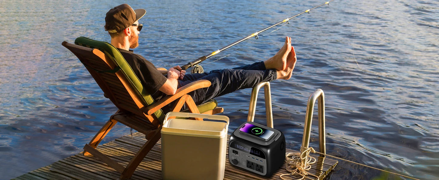 CTOLITY 500W Portable Power Station 345.6Wh Solar Generator LiFePo4 Batteries AC 220V Energy Storage Supply Camping 2PCS AP400
