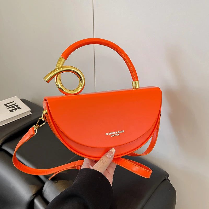 Small Crossbody Bags For Women Designer Semicircle Saddle Bag 8 Colors Pu Leather Handbag Luxury Brand Lady Shoulder Bags