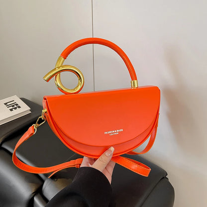 Small Crossbody Bags For Women Designer Semicircle Saddle Bag 8 Colors Pu Leather Handbag Luxury Brand Lady Shoulder Bags