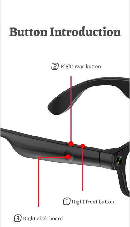 LIGE New Smart Glasses 500W Camera HD Video Recording Bluetooth Call Glasses AI Smart Translation Sunglasses WiFi Transmission