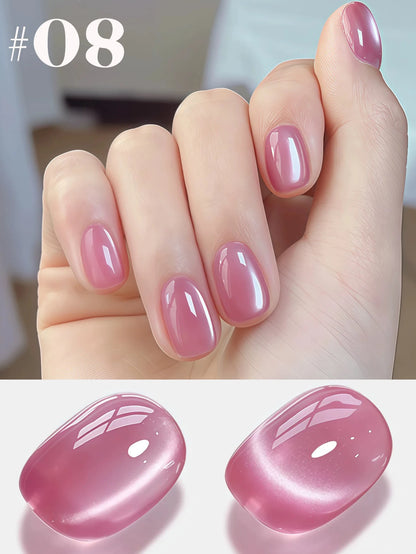 1-24pcs WS Romantic Purple Cat Eye Gel Nail Polish New Style Super Flash Versatile Whitening Purple Glass Bead Cat Nail Salon