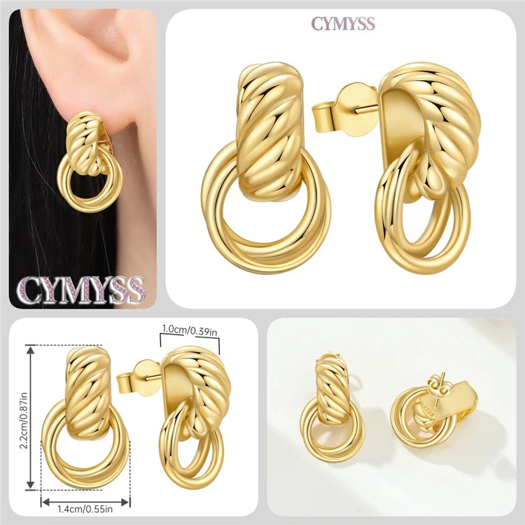 Original 925 Sterling Silver Heart Vintage Luxury Earrings Fashion 18K Gold Hoop Earrings for Women Piercing Jewelry Aretes 2026