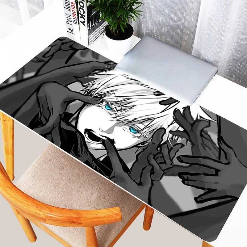 Mouse Pad Laptop Purple Japan Anime Gojo Mousepad XXL Non Slip Keyboard Rug PC J-jujutsu K-kaisen Extended Desk Mat For Boy Gift