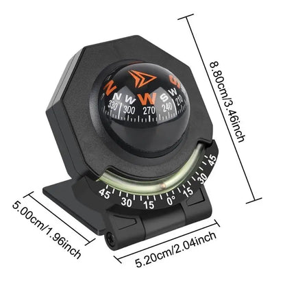 Car Dashboard Foldable Compass Spherical  Mount for Accurate Direction Long Road Travel
