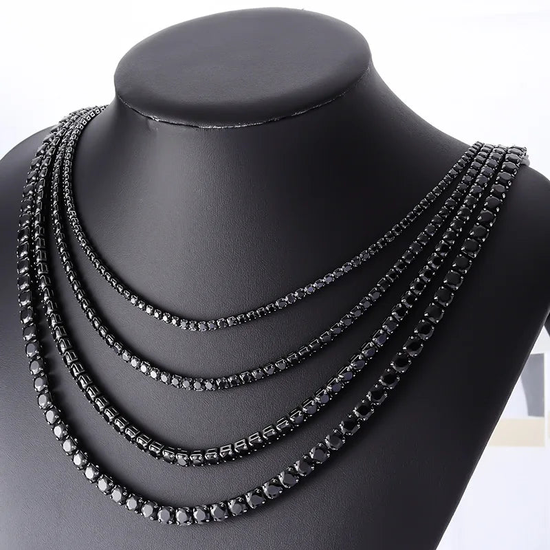 Handmade 3/4/5/6mm Lab Diamond Necklace 14K White Gold Party Wedding Necklaces For Women Bridal Tennis Chocker Jewelry Gift