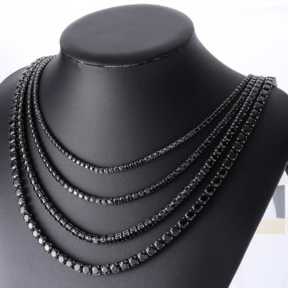 Handmade 3/4/5/6mm Lab Diamond Necklace 14K White Gold Party Wedding Necklaces For Women Bridal Tennis Chocker Jewelry Gift