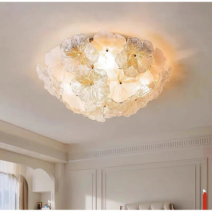 Modern Lustre Glass Flower Led Chandeliers Lighting Living Dining Room Pendant Lights Home Decor Bedroom Hanging Lamp Luminaire