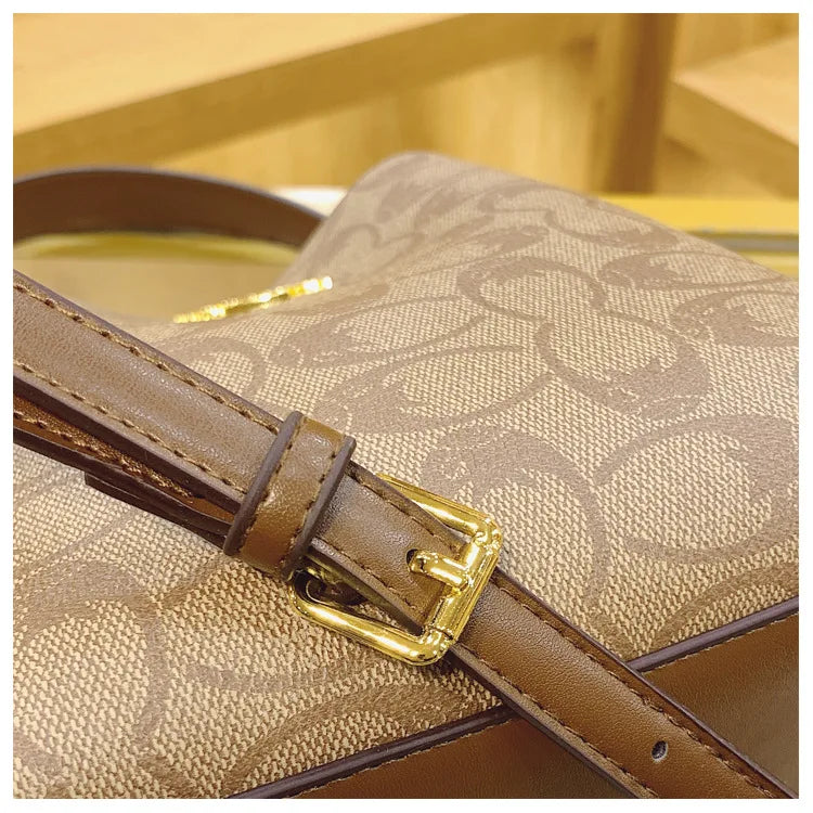 Advanced Women's Bag 2026 New Fashion Luxury Retro Large Capacity Bucket Bag Versatile Single Shoulder Crossbody Bag Trend