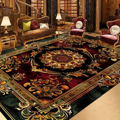 European Large Size Carpet Living Room Decoration Luxury Floor Mats Non-slip Bedroom Rugs Washable Lounge Computer Chair Mat