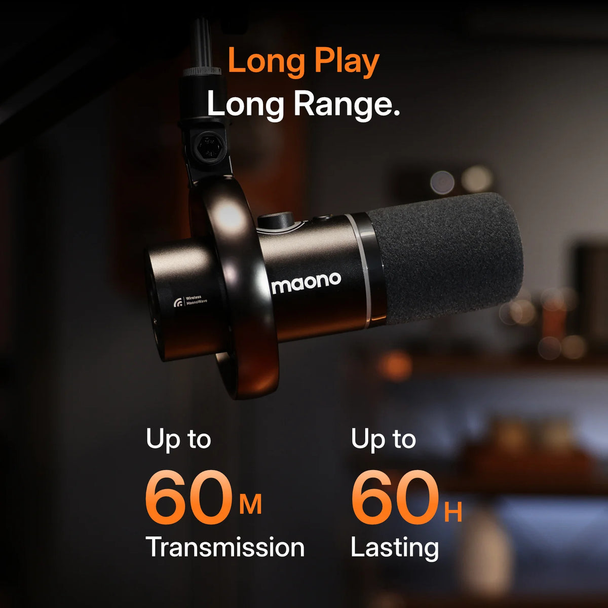 MAONO PD200W Wireless USB XLR Microphone Dynamic Microphone for PC 48kHz/24bit 82dB for Podcast Live Streaming Audio Recording