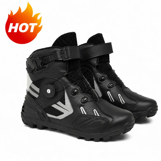 Men Motorcycle Boots New Breathable Motorbike Shoes TPU Protective Men's Motorcycle Shoes Rubber Anti-Slip Motos Riding Boot