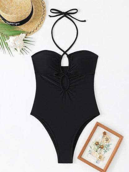 Sexy Halter Bathing Suit Woman Bandeau Swimwear One Piece Women's Swimsuit 2026 Female Bathwear Swimming for Beach Wear Monokini