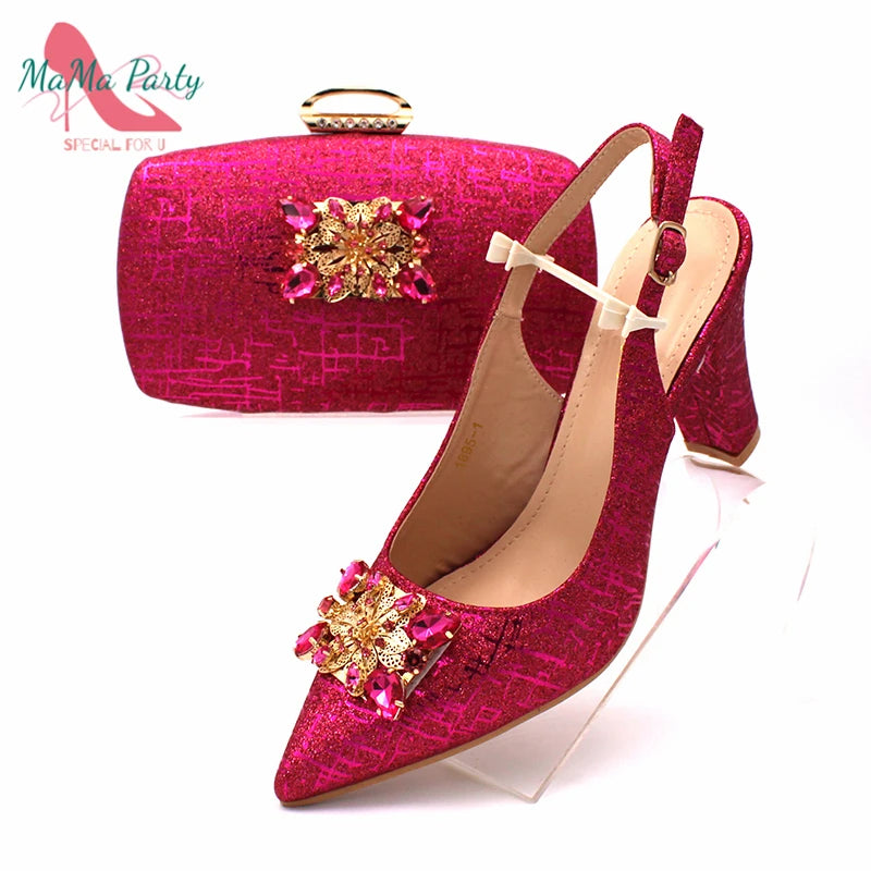 The US for Duty Free  Specials Design Nigerian Women Shoes Matching Bag Set in Royal Blue Color Italian Ladies Pumps for  Party