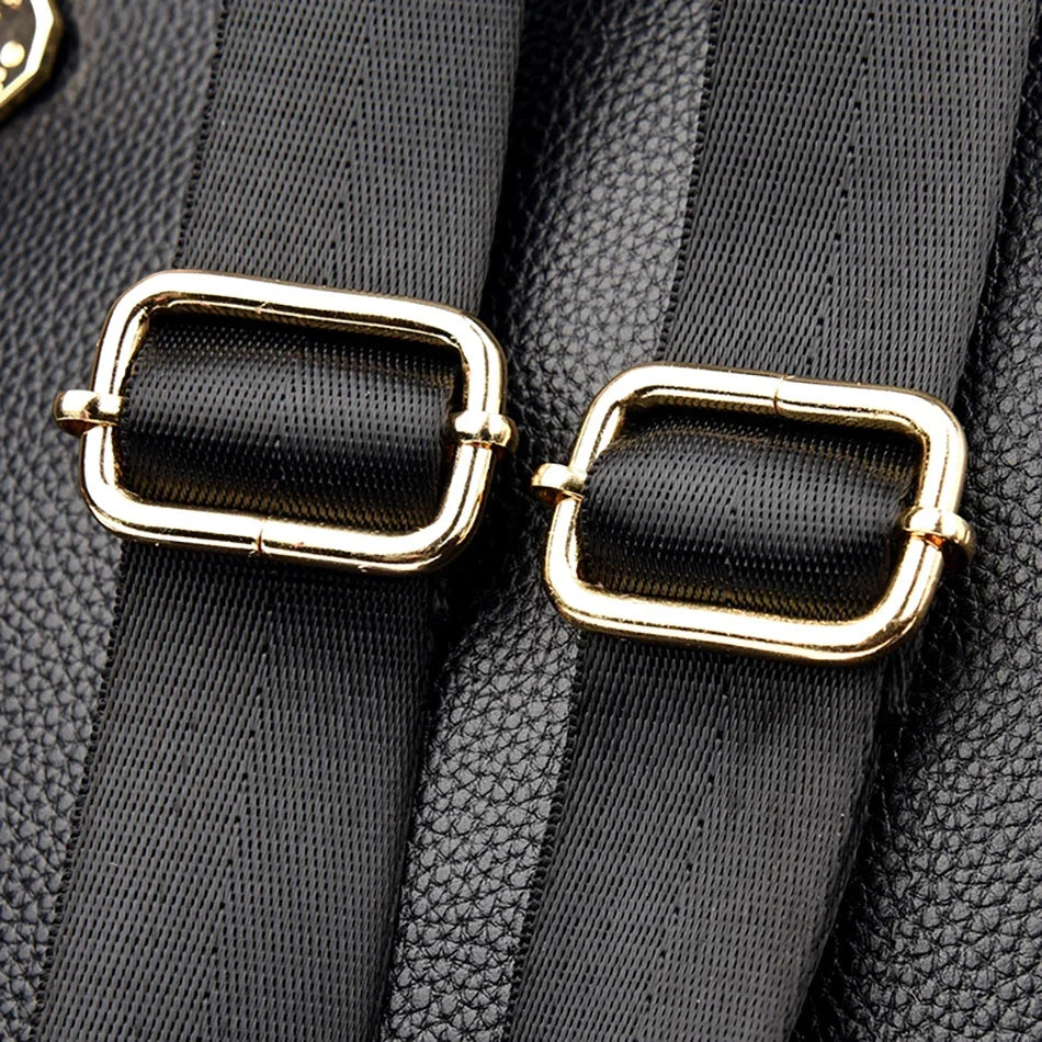 2024 New Fashionable Women's Backpack High Quality Soft Leather Women Shoulder Bag Famous Luxury Brand Female Handbag Sac A Main