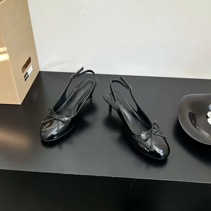 Luxury Metal Designer Women's High Heels Fashionable Open-heel Stiletto Sandals New Spring Style Slip-on Buckle Dress Shoes