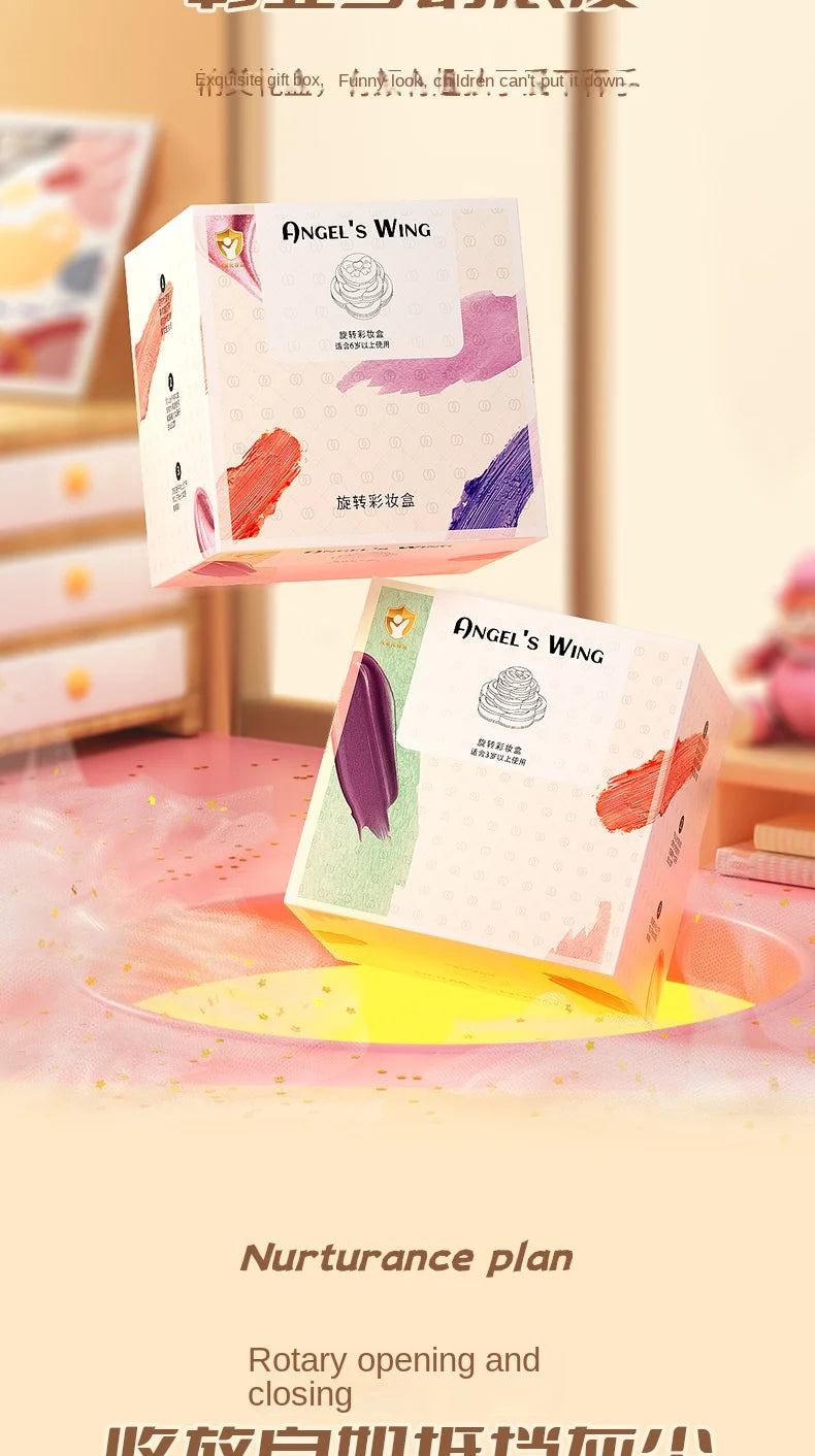 Makeup Box Rotating Opening Cosmetics Toys for Little Girls Princess Makeup Set To Enhance Creativity and Imagination