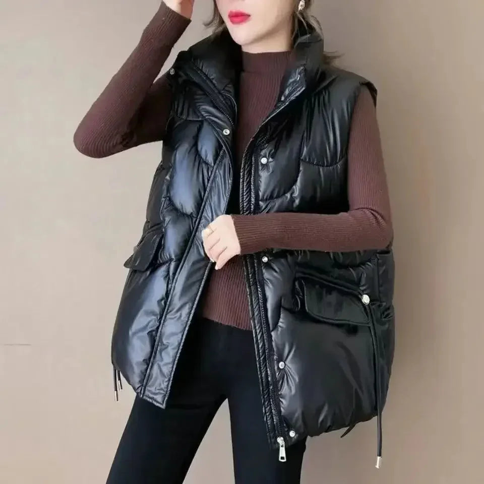 Down Waistcoat Woman Half Quilted Loose Short Winter Clothing Puffer Vest for Women Casual New Outerwear Insulated Coats on Sale
