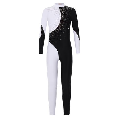 Kids Girls Long Sleeve Gymnastics Leotard Bodysuit Teens Gymnastics Jumpsuit for Girl Children Ballet Dance Costume Dancewear