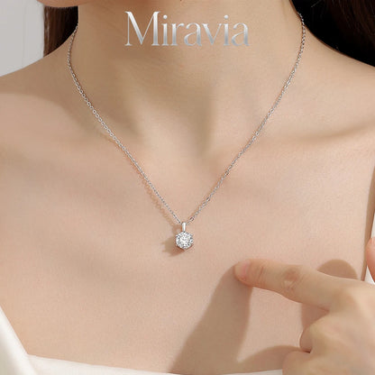 1ct 2ct VVS1 D ColorMoissanite Necklace For Women 925 Sterling Silver Sparkling with Certificate Pendant Wedding Party Jewelry