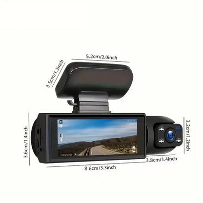 BCUOZ Dual-Lens Dashcam 1080P Front Camera And 720P Built-In Car Cameras Super Night Vision Loop Recording G-Sensor WDR 12-24V Car Plug Power Supply Optional 32GB Memory Card