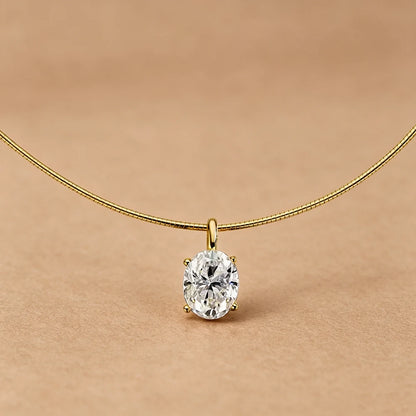 BXINY 3-5carat Oval Cut Moissanite Collar Choker Necklace 100% S925 Silver Solitaire Diamond Pendant NeckChain Gift Fine Jewelry