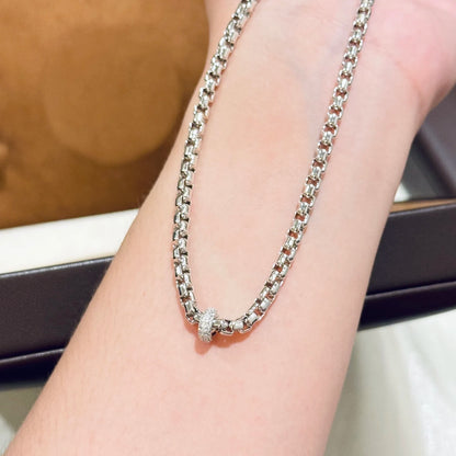 Trendy Real 925 Sterling Silver Necklace For Women 5a Zircon Grape Vine Chain Pendant Luxury Design Fine Jewelry