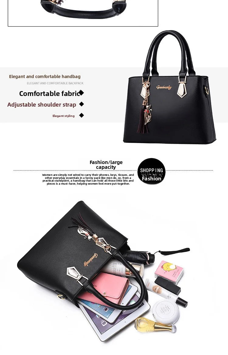 Fashionable women's handbag set, simple shoulder bag, suitable for professional commuting and street photography, versatile