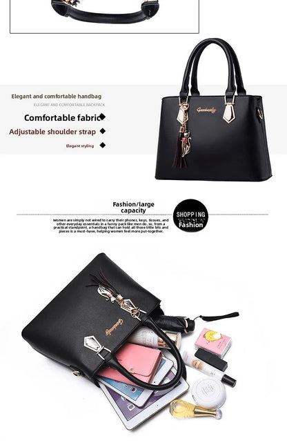Fashionable women's handbag set, simple shoulder bag, suitable for professional commuting and street photography, versatile