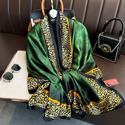 Luxury Brand Silk Scarves Women Fashion Print 180X90CM Long Scarf Popular Silk Headscarf Lady Sunscreen Beach Quality Shawl