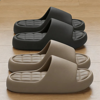 Men's Thick Platform Slippers EVA Soft Sole Pillow Slides Summer Beach Flip Flops Women Non Slip Bathroom Couple Home Slippers