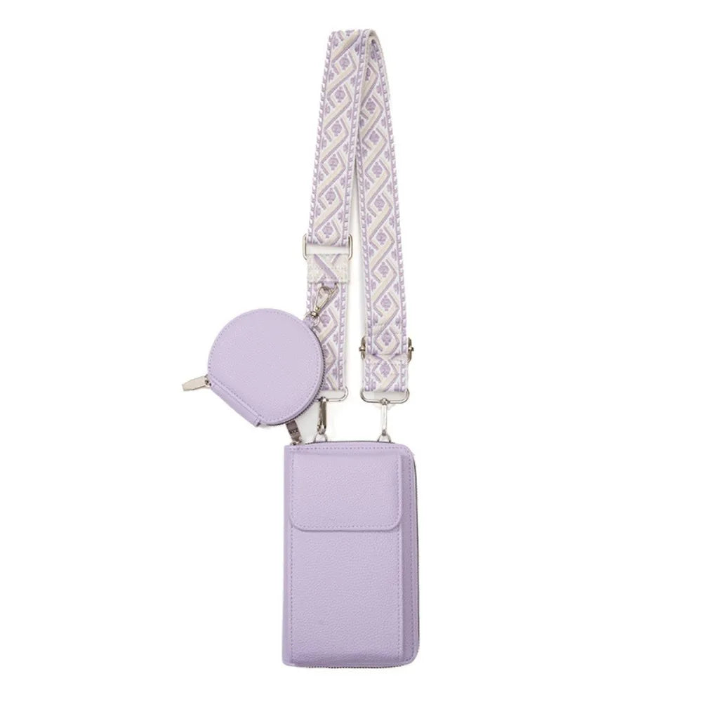 Fashion PU Leather Mobile Phone Bag Lightweight Mini Size Small Purse Crossbody Bag Women Ladies