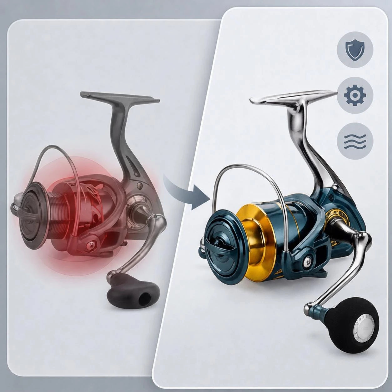 Spinning Fishing Reel 33LBs Max Drag 5.2:1 Gear Ratio Water Resistant Design for Bass Trout Salmon Freshwater Angling Pesca