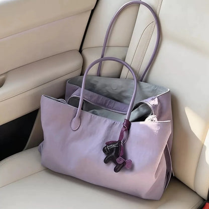 Nylon Women's Commuter Tote Bag Minimalist Large-capacity Tote Bag Ladies Multi-layer Waterproof Computer Shoulder Nylon Handbag