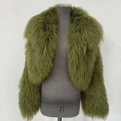 Mongolian Sheep Fur Women Coat Winter Warm Real Fur Cloth 2026 Natural Sheep Fur Clothes