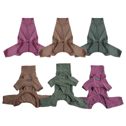 Spring Winter Velvet Four Leg Sweatshirt for Huibit Autumn Warm Green Coat for Bedlington Italy Greyhound Coffee Green Pajamas
