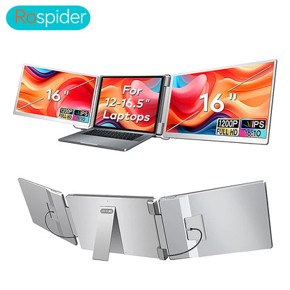 Dual Screen Extender FHD IPS Gaming Display Portable LCD Backlit Monitor High Definition for Productivity 14 to 16 inch Rospider