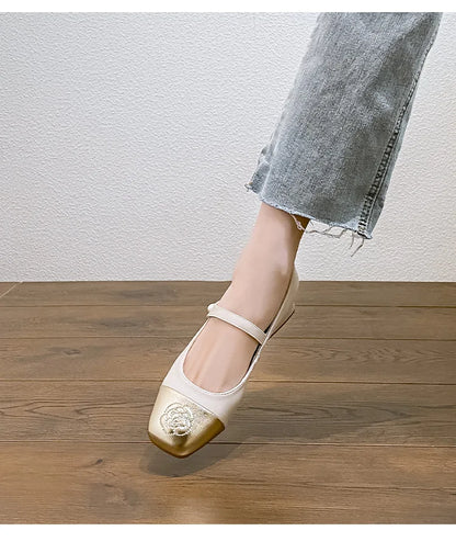 Fashion Mary Jane Women's Shoes 3cm Wide Heel Pumps Embroidered Flowers Pearl Buckle Strap Mary Jane Shoes Luxury Leather Heels