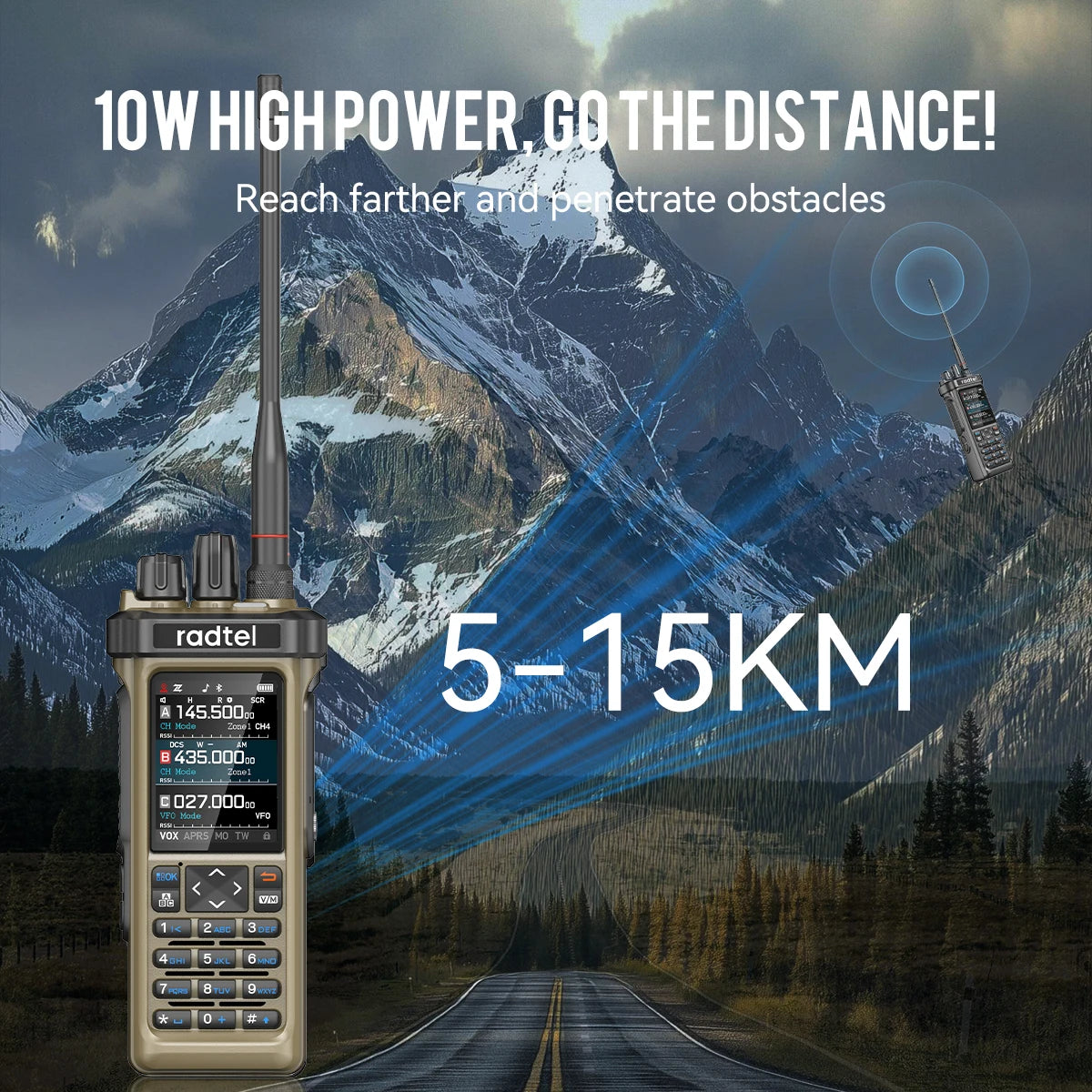 Radtel RT-950 Pro Sand Color Walkie Talkie with GPS APRS 10W Bluetooth Phone Programming Ham Radio RT-950PRO SSB CW AM FM Radio