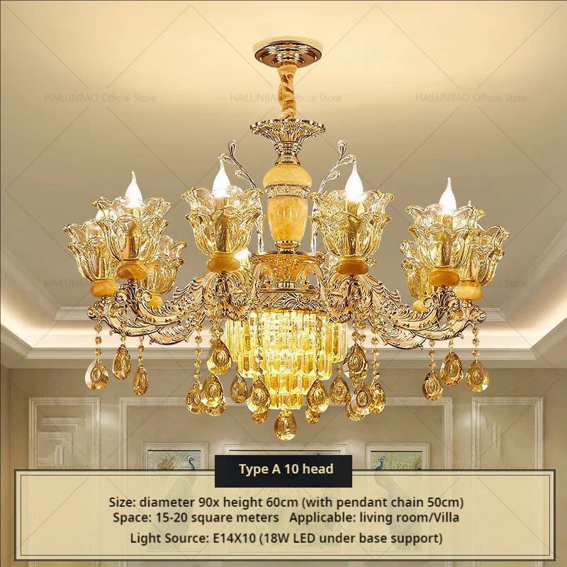 Postmodern Chandelier Living Room Lights European Dining Room Bedroom Home Master Luxury Atmospheric Lamps Villa Crystal Lamps