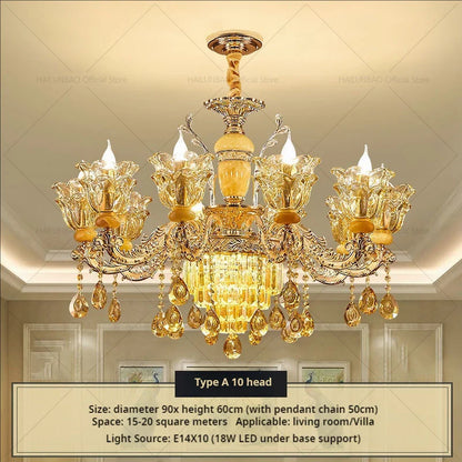 Postmodern Chandelier Living Room Lights European Dining Room Bedroom Home Master Luxury Atmospheric Lamps Villa Crystal Lamps