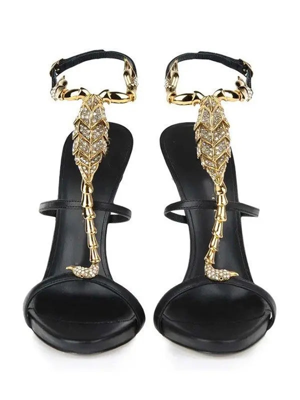 Classic Summer New Women's Stiletto Heel Sheepskin Peep Toe Platform Rhinestone Sandals High Heel Ankle Strap Pumps Sandals