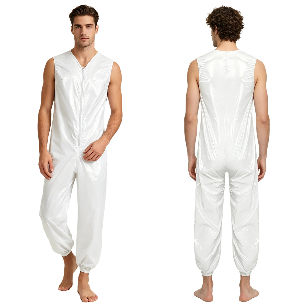 Adult Waterproof Adaptive Jumpsuit Leak-proof Diaper Cover Sleeveless Leg Opening Rompers for Elderly Bedridden Special Needs