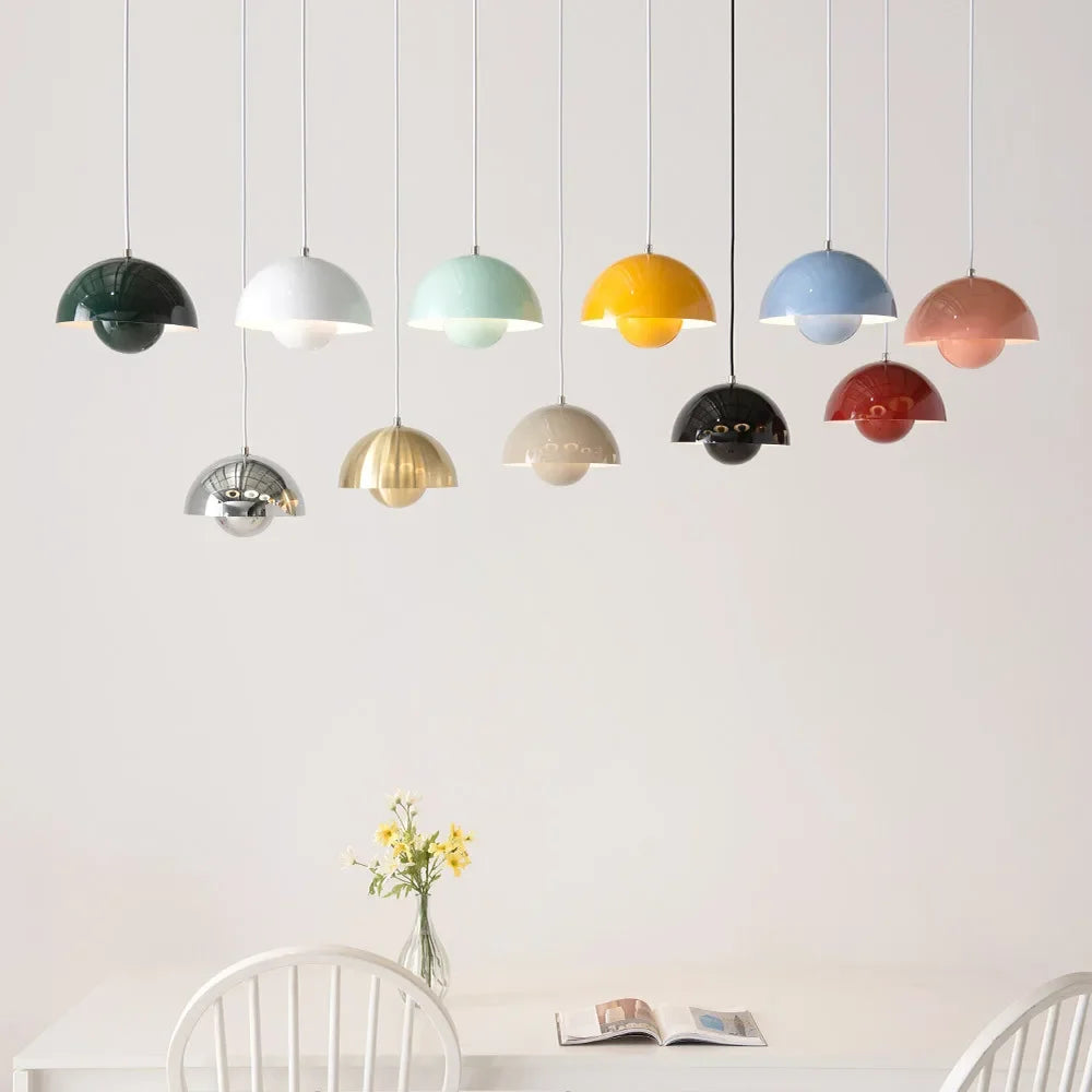 Nordic Minimalist 23cm Pendant Lights Modern Restaurant LED Chandelier E27 Bedroom Study Kitchen Island Home Decoration Gloss
