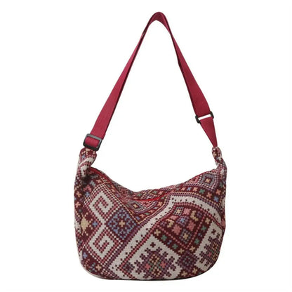 Canvas Shoulder Bags Fashion Large-capacity National Style Underarm Bags Messenger Bag Women Female