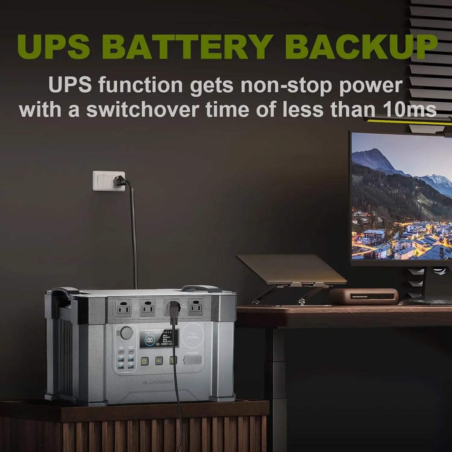 ALLPOWERS S2000 PRO Power station 2400W（Peak 4000W）Solar Generator 1451WH Power Supply with UPS for Camping Home Use Emergency